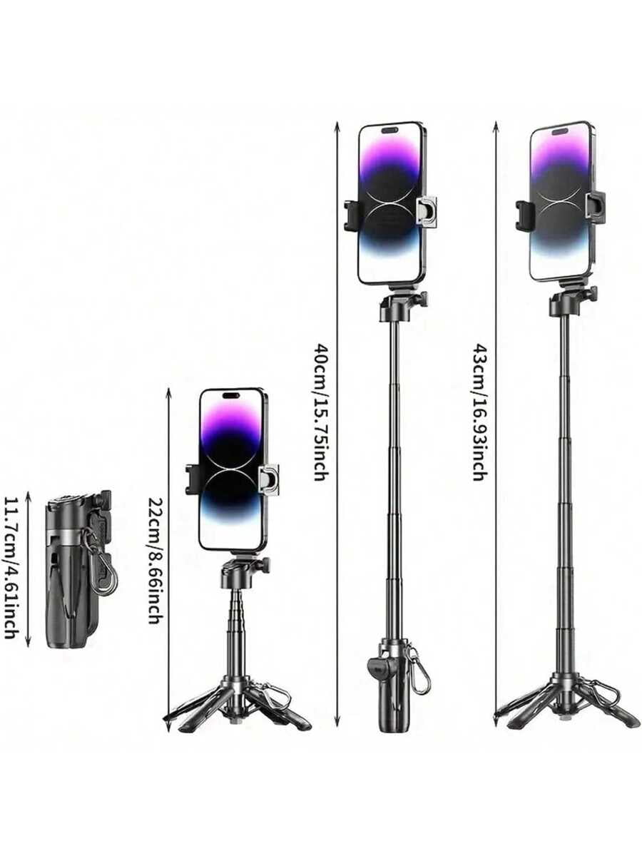 Phone Tripod With 2 Selfie Light, Portable Pocket Size Selfie Stick For IPhone Magsafe, Selfie Stick With Wireless Detachable Remote Control For Photograph, Live Streaming, Video Recording