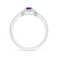 thumbnail image 2 of ANGARA Natural 0.25 Ct. Amethyst with Diamond Halo Ring in 14K White Gold for Women (Ring Size: 3.5), 2 of 10