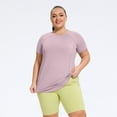 thumbnail image 2 of BLVB Women's Plus Size Workout Tops Short Sleeve Stretch Crew Neck Shirts Gym Clothes Athletic Running Yoga Tee Shirts, 2 of 7