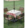 thumbnail image 4 of Outdoor Tablecloth with Umbrella Hole for Patio/Picnic/Party/Camping, Red Sea Coral Waterproof Table Cloth Square Cover Washable, Coastal Ocean Starfish Coral Fish Stripes Gray (60"x 60"), 4 of 8