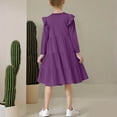 thumbnail image 6 of SERTG Kids Long Sleeve Casual Mesh Dress Spring Fall Fashion Skirt Princess Party Gown Elegant Performance for Children 3-9 Years(Wine,14 Years), 6 of 7