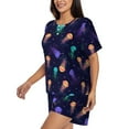 thumbnail image 2 of Lsque Sea Jellyfish Women's Short-Sleeved Pajama Set - 2 Piece Soft and Lightweight Sleepwear Set-X-Large, 2 of 9