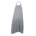 thumbnail image 1 of Delantales de Algodón y Lino de Bargains Únicos Delantal Halter Delantal con Bolsillos Pinafore para Hornear Limpieza de Jardín Gris, 1 of 7