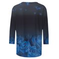 thumbnail image 5 of Pompotops Mode T-shirt Blouse Décontractée pour Femmes Confortable à Col Rond Manches 3/4 Imprimé en Solde, 5 of 5