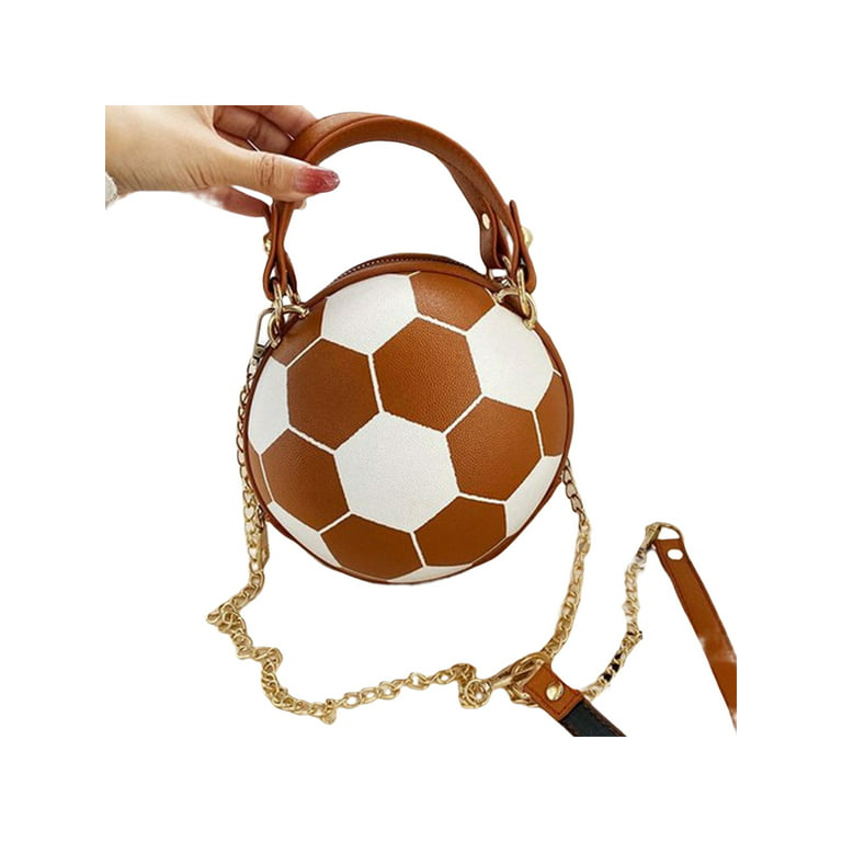 Haite Ladies Cross Body Bag Basketball Shaped Handbags Round Small Shoulder  Bags Zipper Closure Women Mini Soccer Style Black Basketball 