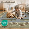 thumbnail image 4 of ODIKA 8'x10' Washable Area Rug Country Lake Scene With Vintage Fish And Pine Border Fishing Flowing Dynamic for King Size Bedroom Under Bed, Master Suite, Non-Shedding, Easy Care, 4 of 7