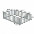 thumbnail image 5 of Cama de piso de tamaño completo con barandillas de cerca alta, con puerta, 6 lamas incluidas, cama de madera de goma con barandillas de seguridad, 5 of 5