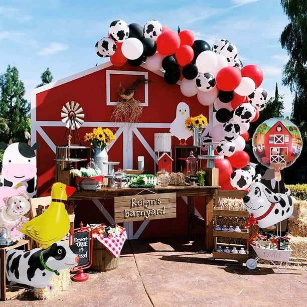 Farm Birthday Party Supplies Decorations, 103 Pcs Farm Animal Balloons Arch  Garland Kit with Cow Print Balloons & Walk Duck & Dog & Pink Piggy, Farm  Party Decorations, Barnyard Birthday Party Supplies 
