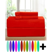 Elegant Comfort 6 Piece Bed Sheets, 1500 Thread Count MicrofiberQueen, Red