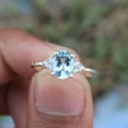 thumbnail image 2 of Natural Aquamarine Ring- Silver oval Cut Gemstone Engagement Ring For Women- Dainty Promise Ring- March Birthstone Anniversary Gift for her, 2 of 3