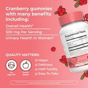 MaryRuth's Cranberry D-Mannose Gummies USDA Organic 500mg Cranberry Extract Urinary Health Vegan Adults Ages 18+, 60 Count