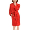 thumbnail image 3 of Vetsdori Long Length Robes for Women Strap Plush Night Gowns Flannel Warm Loungewear Cozy Ladies Bath Robes Casual, 3 of 4
