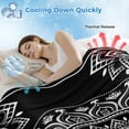 thumbnail image 3 of Black Boho Cooling Blanket,Lightweight Breathable Summer Throw Blanket with Double Sided Cold Effect,Retro Farmhouse Neutral Abstract Geometric Picnic Blankets Bed Sheet for Hot Sleepers 60"x80", 3 of 8
