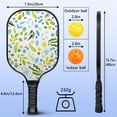 thumbnail image 3 of Pickleball Paddles Set Of 1, Fiberglass Surface, Floral, Flowers Print, 1 Paddle, 2 Balls & Bag, 3 of 5