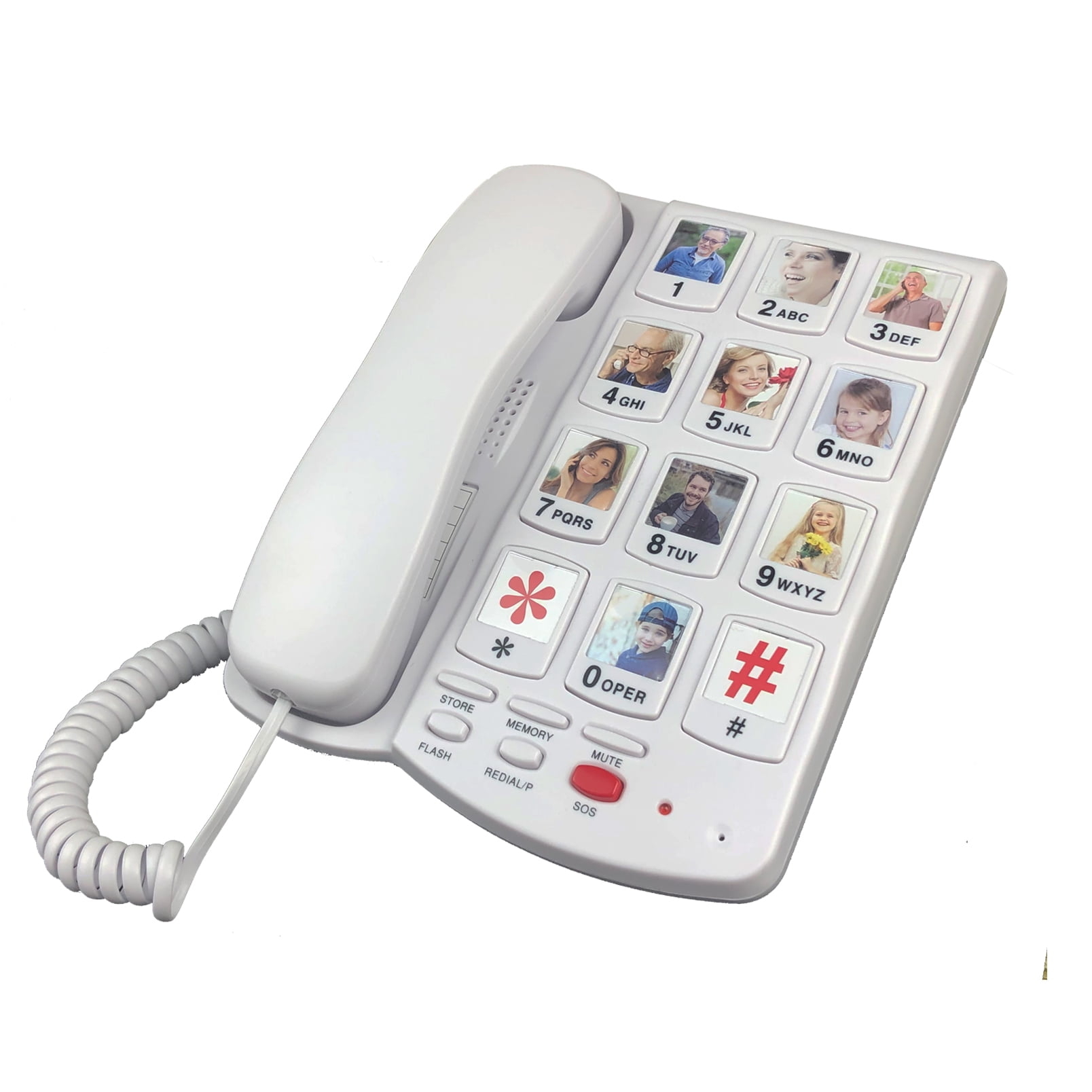 Corded Big Button Telephone for Seniors, Wired Old People Landline