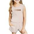 thumbnail image 2 of AherBiu Summer Outfits for Teen Girls Ruffle Tank Tops with Shorts Comfy 2 Piece Sets Kid Girls Clothes, 2 of 7