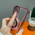 thumbnail image 6 of 360° Rotatable Magnetic Ring Stand for iPhone 14 Plus Case, [Compatible with Magsafe] Protective Case with Stand & Ring Holder, Luxury Transparent Women Case for iPhone 14 Plus, Silver, 6 of 10