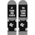 thumbnail image 4 of 40th 50th 60th Birthday Gifts for him，Men 40th 50th 60th Birthday Decorations, Funny Black Crew Cotton Socks, 4 of 6