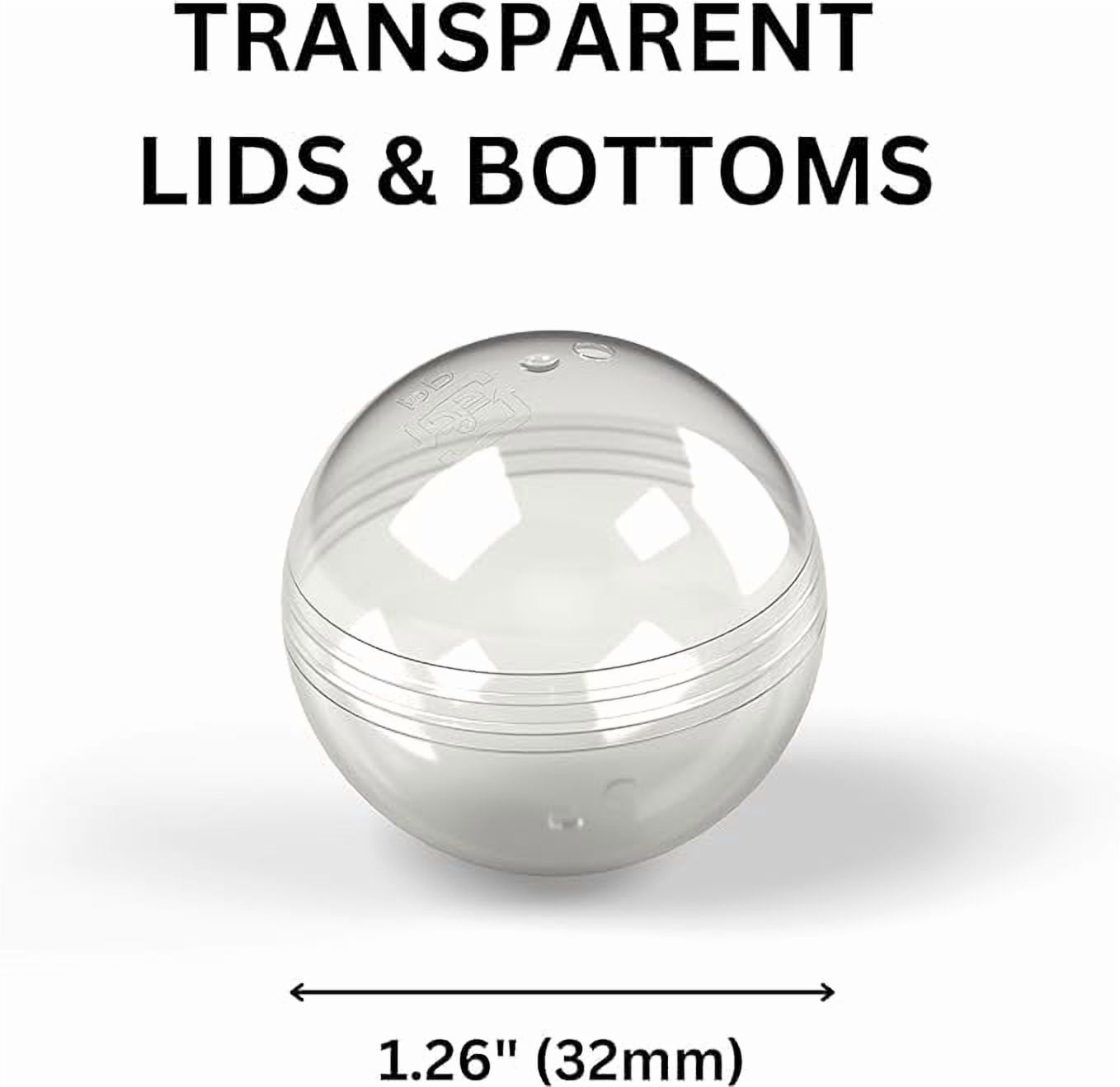 Vending Machine Capsules - 100 Pcs Toy Capsules - Clear 1.26 Inches Round Plastic Capsules - Prize Container Vending Capsule - Plastic Party Favor Containers