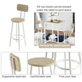 thumbnail image 5 of PAPROOS Square Bar Table Set for 2, 3 Pcs Pub Bistro Table and Stools with Backrest Set, Industrial Counter Height Dining Table and Chairs Set for Kitchen Breakfast Nook Balcony, Beige, 5 of 8