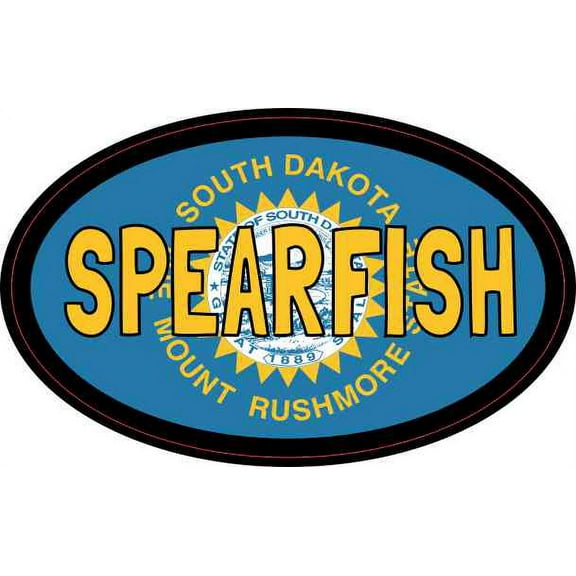 4in x 2.5in Oval South Dakota Flag Spearfish Sticker