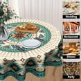 thumbnail image 4 of Ethnic Geometric Tablecloth Round 60 Inch Western Southwest Waterproof Table Cover for Home Kitchen Dinner Indoor Outdoor Party Decoration, 4 of 8