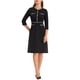 thumbnail image 2 of Vestido A-Line para Mujer INSPIRE CHIC con Color Contrastante, Vestido de Trabajo con Detalles de Tweed 2XL Negro, 2 of 6