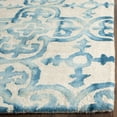 thumbnail image 3 of Safavieh Dip Dye Flower Distressed Wool Runner Rug, Ivory/Turquoise, 2'3" x 10', 3 of 7