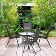 thumbnail image 2 of Costway Equipo de 4 Sillas Plegables de Exterior con Reposabrazos y Tejido Transpirable para Piscina Césped Patio Gris Oscuro 64 x 55 x 92 cm, 2 of 9