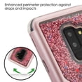 thumbnail image 6 of Kaleidio Case For Samsung Galaxy S9 Plus G965 [Vivid TUFF] Glitter Quicksand Hybrid Silicon Skin Bumper Cover w/ Overbrawn Prying Tool [Liquid Rose Gold & Rose Gold Sparkles], 6 of 7