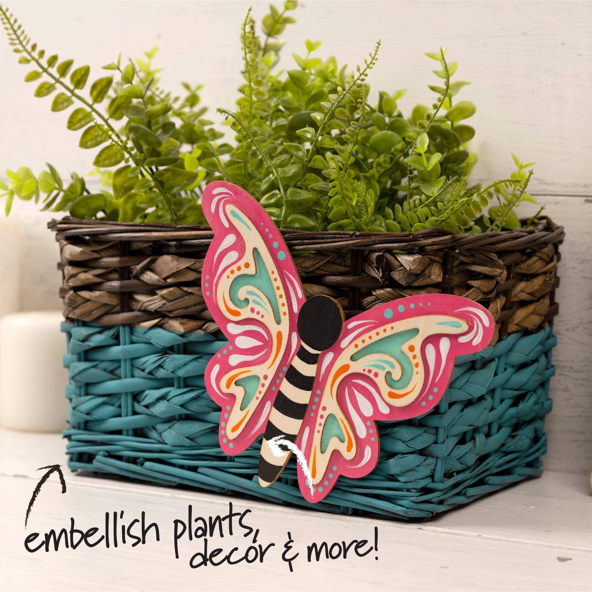 (2 pack) Plaid Surfaces Layered Wood Shape, Butterfly