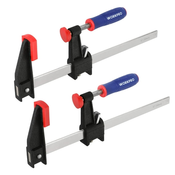 Juego de abrazaderas de barra de acero WORKPRO de 30 cm, paquete de 2 unidades, límite de carga de 600 kg