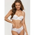thumbnail image 2 of Women's Sexy Lace Push Up Plus Size Bra Sheer Balconette Underwire Unlined, 2 of 3