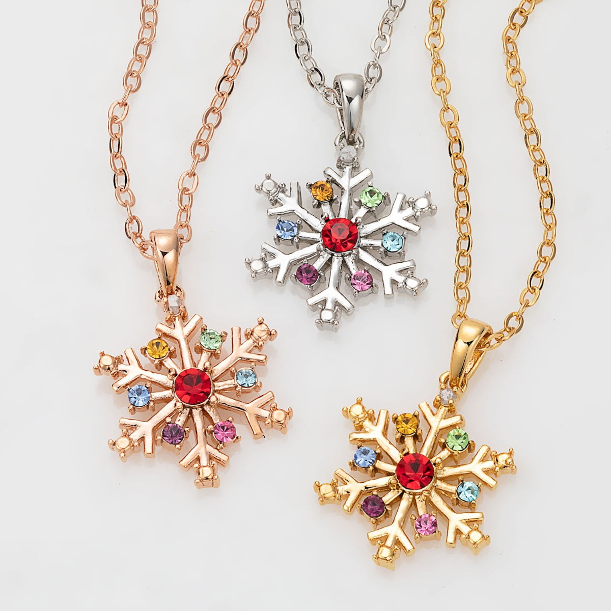 birthstone snowflake necklace