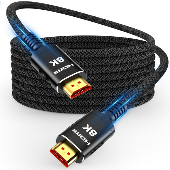 Snowkids 8K HDMI Fiber Optic Cable Long 2.1 100FT/30M, Unidirectional Ultra 48Gbps High Speed 8K60 4K Braided HDMI Cord eARC HDR10 2.2&2.3 Compatible for TV/Monitor/PS-5/