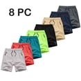 thumbnail image 2 of MKOSPLRT 8 Pieces Boys Shorts Quick Dry Athletic Shorts Kids Lightweight Outdoor Running Shorts with Zipper Pocket 3-15Y Kids Summer Clothes, 2 of 10
