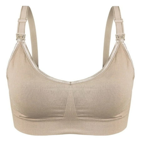 

Women Mommy Nursing Maternity Breastfeeding Bras Beige