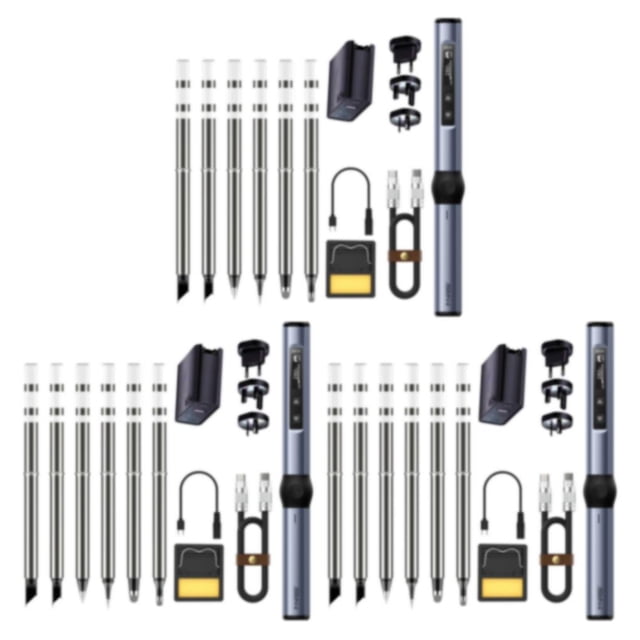 Scienceny Kit de soldador eléctrico duradero y de larga duración, herramienta de soldadura de hierro portátil, fácil de azul, alto, 6 cabezas Type1 NO1