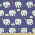thumbnail image 2 of Ambesonne Elephant Fabric by the Yard Microfiber, Sleeping Animals Clouds, 1 Yard, Dark Indigo Pale Orange, 2 of 2