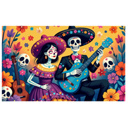 Floral Design Day of the Dead Skeleton Banner Cultural Theme Celebration Decor for Festival Party Decoration Event