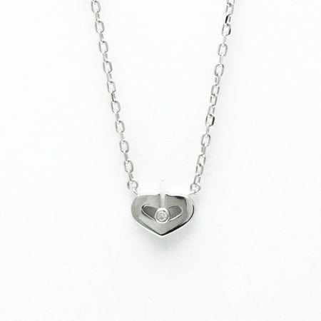 Pre-Owned Cartier C Heart White Gold (18K) Diamond Women's Fashion Pendant Necklace (Silver) (Good)