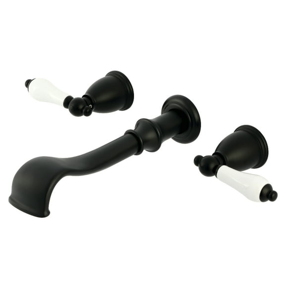 Kingston Brass KS5020PL  Two-Handle Wall Mount Roman Tub Faucet, Matte Black