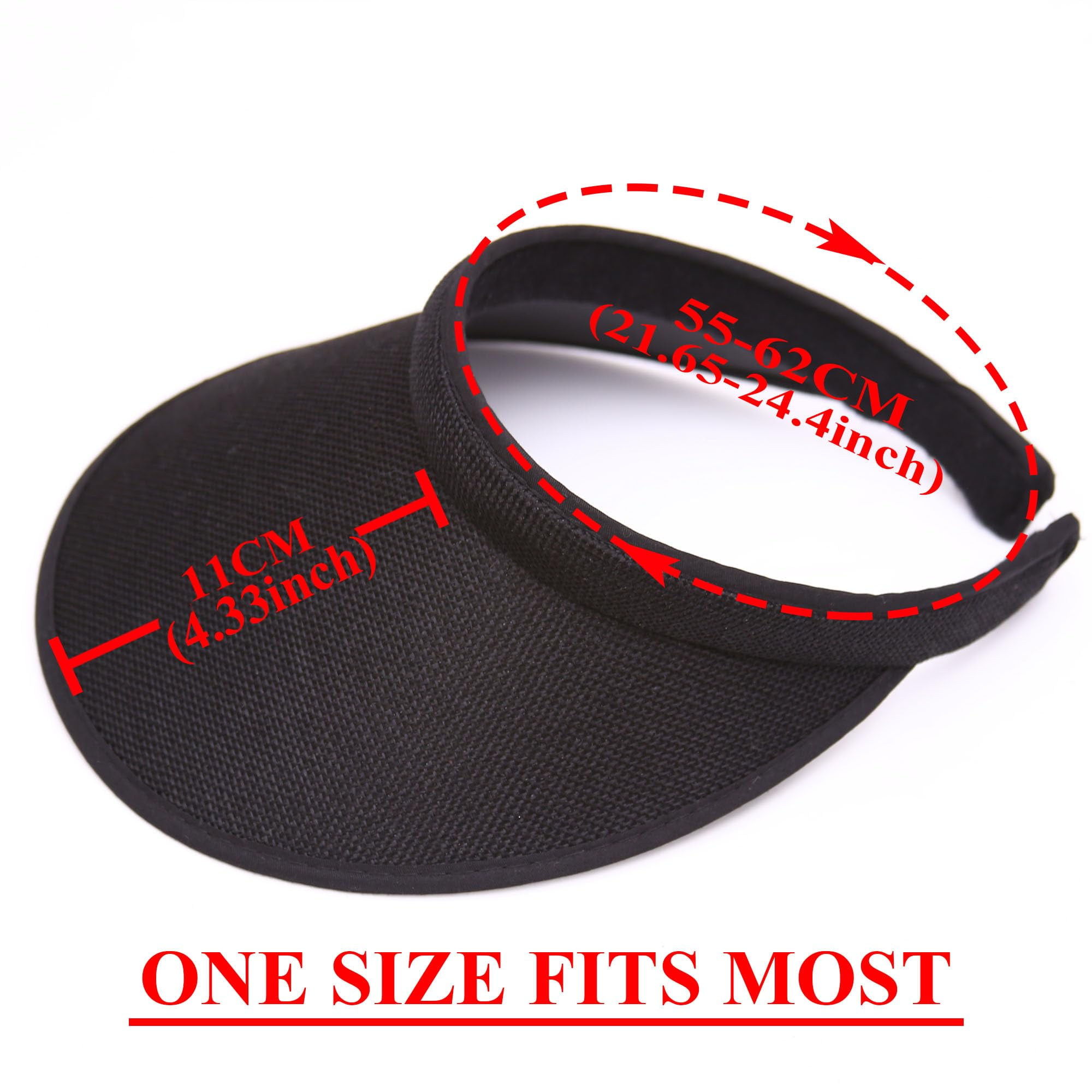 2 Pack Wide Brim Clip On Sun Visors Adjustable UV Protection Hats 2 Pack Wide Brim Sun Visor Hats Women Men Large Clip-on  main image 2