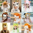 thumbnail image 3 of Kids Adult Gifts Winter Trapper Hat Cartoon Neck Warmer Animal Animal Earflap Hat Movable Ears Airbag Cap Plush Moving Hat Animal Hat Headgear COW, 3 of 8