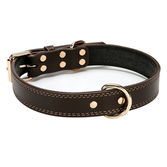 Dog collar, soft waterproof leather dog collar, durable adjustable dog collar leather