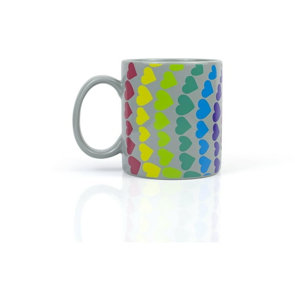We Are In This Together Rainbow Window Hearts Ceramic Coffee Mug | 16 Ounces