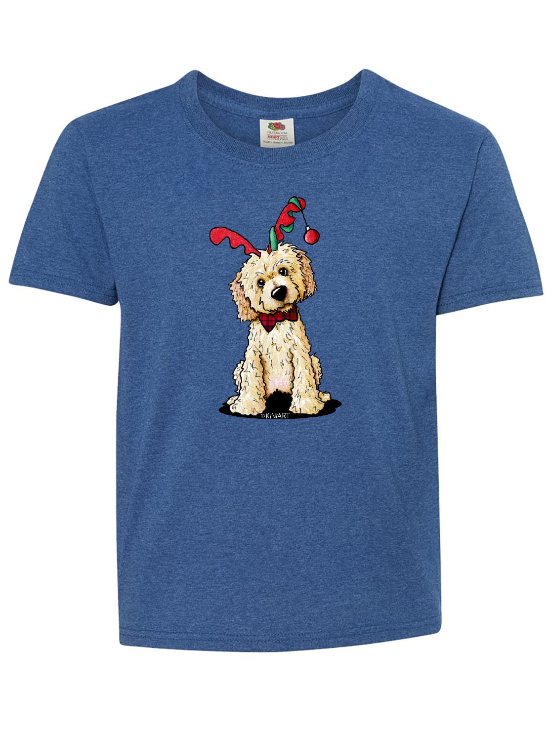 KiniArt Goldendoodle Reindeer Youth T-Shirt - KiniArt - Walmart.com ...