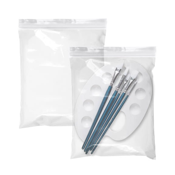 Zipper Polyethylene Bags, 500 count, 10 x 12 in, 6 mil, Clear, Heavy Duty Seal Top