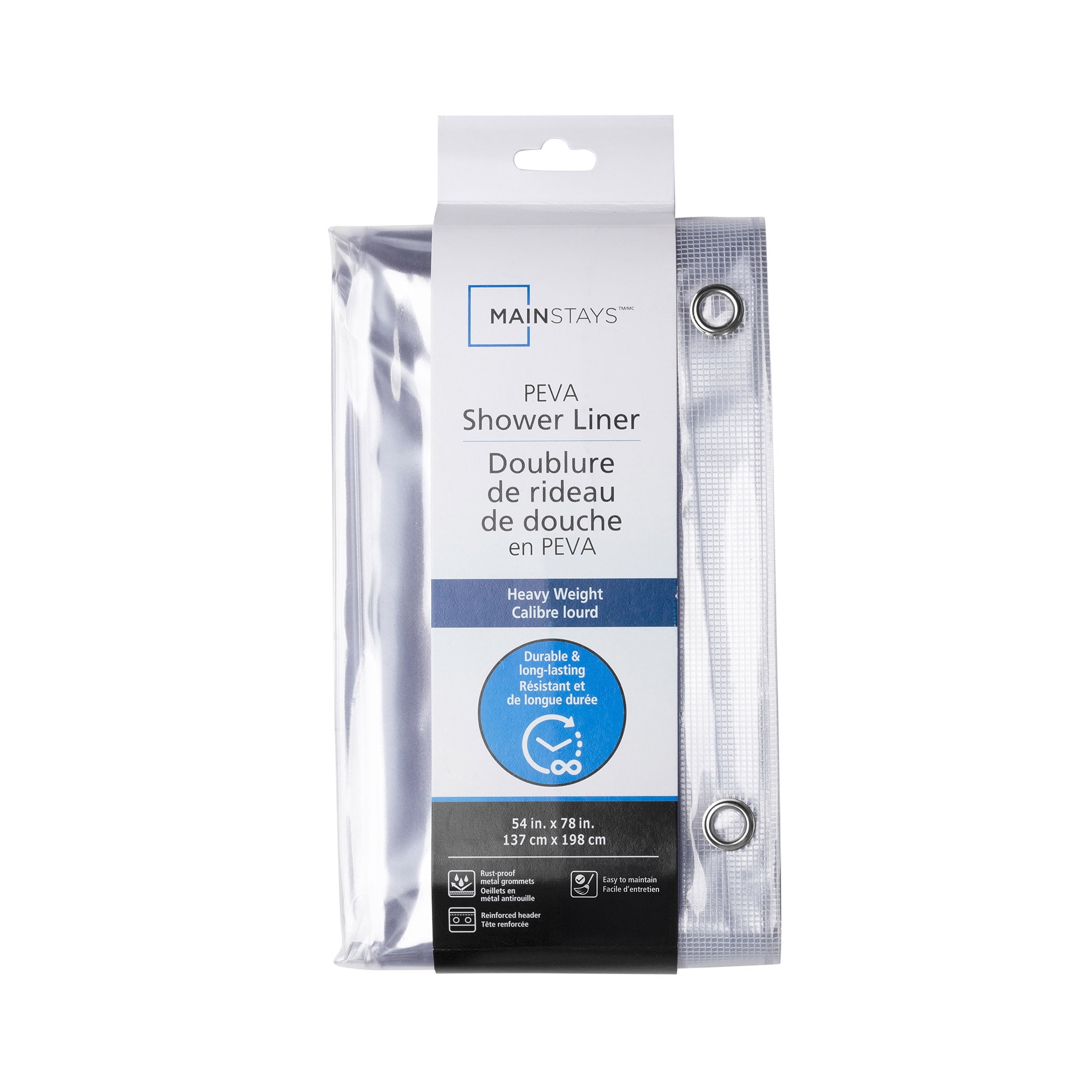 Mainstays Waterproof Heavyweight PEVA Shower Curtain Liner