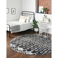 thumbnail image 5 of Unique Loom Eco Trellis Collection Area Rug - Native (7' Round Charcoal Gray/Light Blue), 5 of 12
